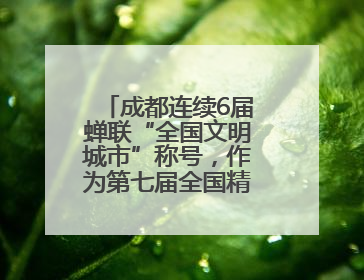 成都连续6届蝉联“全国文明城市”称号，作为第七届全国精神文明建设优秀城市代表参会
