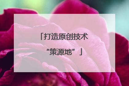 打造原创技术“策源地”