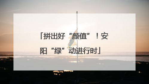 拼出好“颜值”！安阳“绿”动进行时