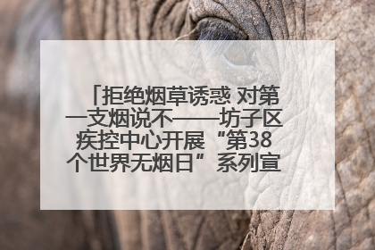 拒绝烟草诱惑 对第一支烟说不——坊子区疾控中心开展“第38个世界无烟日”系列宣传义诊活动