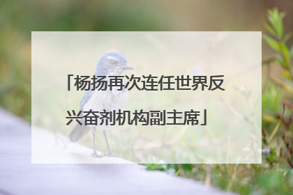 杨扬再次连任世界反兴奋剂机构副主席