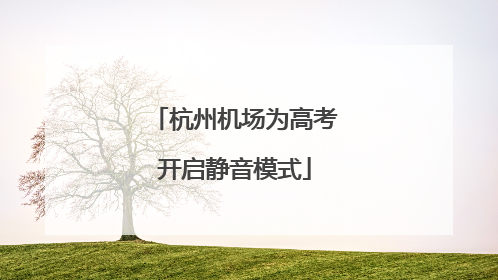 杭州机场为高考开启静音模式