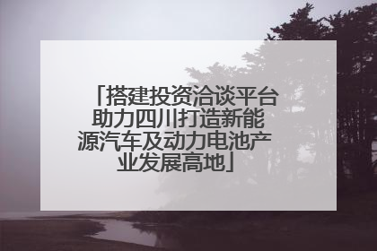 搭建投资洽谈平台 助力四川打造新能源汽车及动力电池产业发展高地