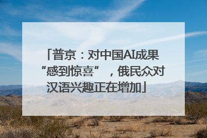 普京：对中国AI成果“感到惊喜”，俄民众对汉语兴趣正在增加