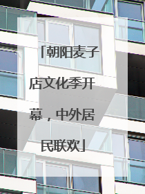 朝阳麦子店文化季开幕，中外居民联欢
