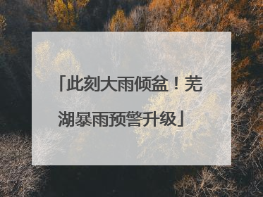 此刻大雨倾盆！芜湖暴雨预警升级