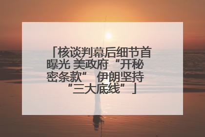 核谈判幕后细节首曝光 美政府“开秘密条款” 伊朗坚持“三大底线”