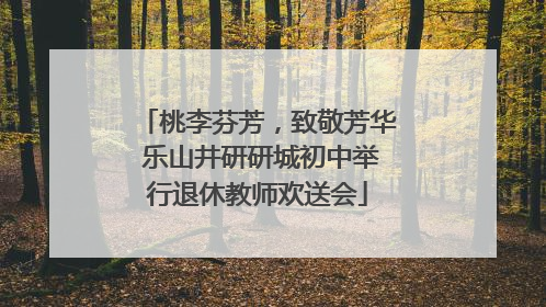 桃李芬芳，致敬芳华 乐山井研研城初中举行退休教师欢送会