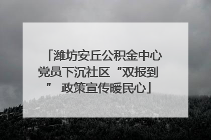 潍坊安丘公积金中心党员下沉社区“双报到” 政策宣传暖民心