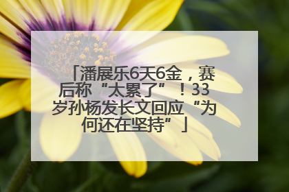 潘展乐6天6金，赛后称“太累了”！33岁孙杨发长文回应“为何还在坚持”