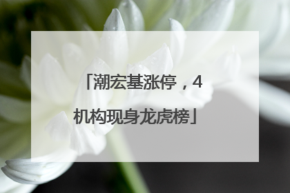 潮宏基涨停，4机构现身龙虎榜