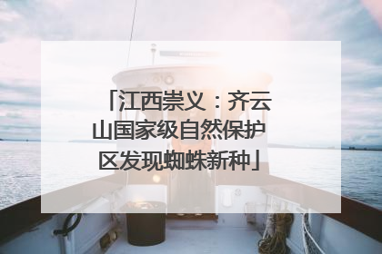 江西崇义：齐云山国家级自然保护区发现蜘蛛新种