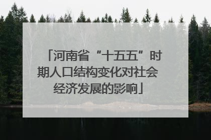 河南省“十五五”时期人口结构变化对社会经济发展的影响
