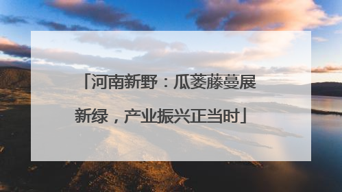 河南新野：瓜蒌藤蔓展新绿，产业振兴正当时