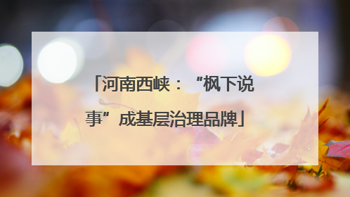河南西峡：“枫下说事”成基层治理品牌