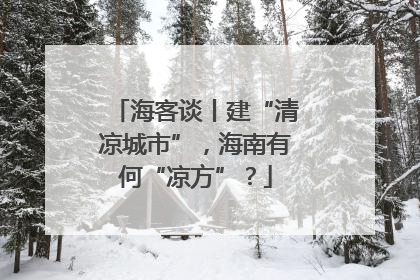 海客谈丨建“清凉城市”，海南有何“凉方”？