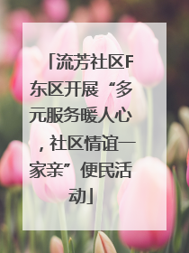 流芳社区F东区开展“多元服务暖人心，社区情谊一家亲”便民活动