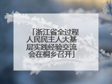 浙江省全过程人民民主人大基层实践经验交流会在桐乡召开