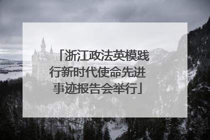 浙江政法英模践行新时代使命先进事迹报告会举行