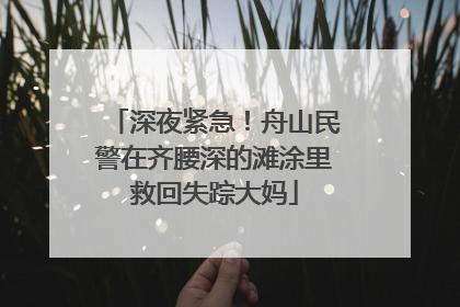 深夜紧急！舟山民警在齐腰深的滩涂里救回失踪大妈