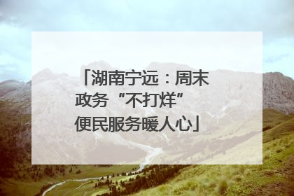 湖南宁远：周末政务“不打烊” 便民服务暖人心