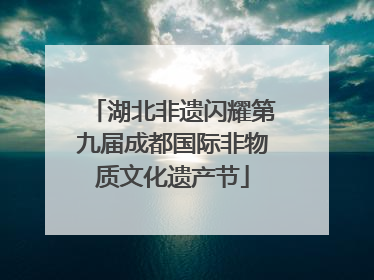湖北非遗闪耀第九届成都国际非物质文化遗产节
