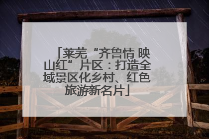 莱芜“齐鲁情 映山红”片区：打造全域景区化乡村、红色旅游新名片
