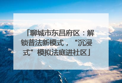 聊城市东昌府区：解锁普法新模式，“沉浸式”模拟法庭进社区