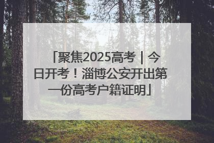 聚焦2025高考｜今日开考！淄博公安开出第一份高考户籍证明