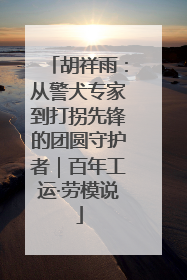 胡祥雨：从警犬专家到打拐先锋的团圆守护者｜百年工运·劳模说