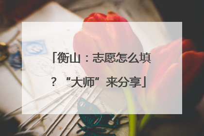 衡山：志愿怎么填？“大师”来分享