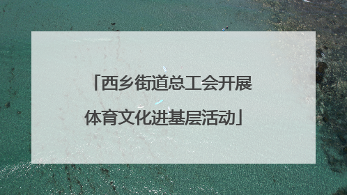 西乡街道总工会开展体育文化进基层活动