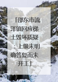 邵东市流泽镇回应梯土毁坏质疑：上级未明确答复而未开工