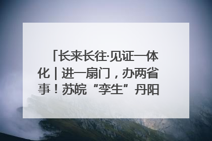 长来长往·见证一体化｜进一扇门，办两省事！苏皖“孪生”丹阳如何做到的？