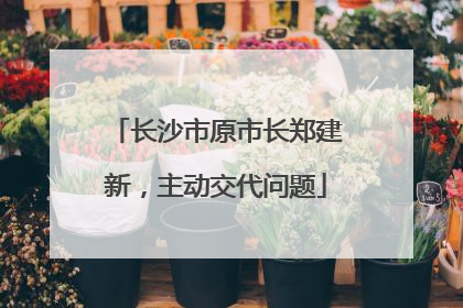 长沙市原市长郑建新，主动交代问题