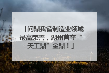 问鼎我省制造业领域最高荣誉，湖州首夺“天工鼎”金鼎！