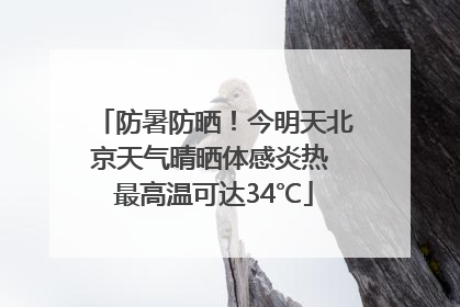 防暑防晒！今明天北京天气晴晒体感炎热 最高温可达34℃