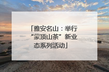 雅安名山：举行“蒙顶山茶”新业态系列活动