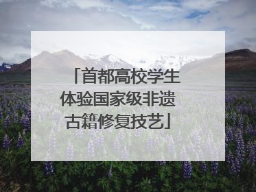 首都高校学生体验国家级非遗古籍修复技艺