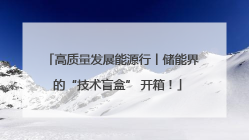 高质量发展能源行丨储能界的“技术盲盒” 开箱！