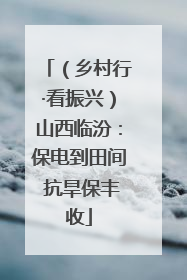 （乡村行·看振兴）山西临汾：保电到田间 抗旱保丰收