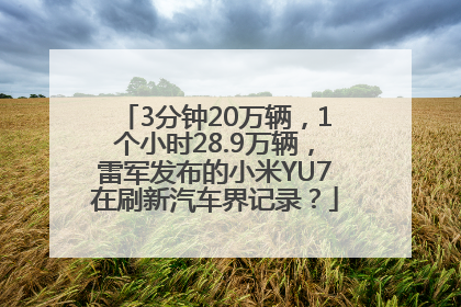 3分钟20万辆，1个小时28.9万辆，雷军发布的小米YU7在刷新汽车界记录？