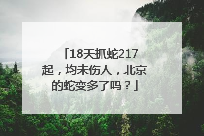 18天抓蛇217起，均未伤人，北京的蛇变多了吗？