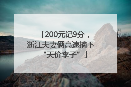 200元记9分，浙江夫妻俩高速摘下“天价李子”