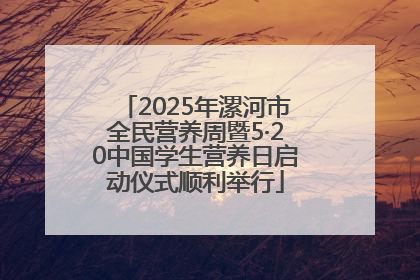 2025年漯河市全民营养周暨5·20中国学生营养日启动仪式顺利举行