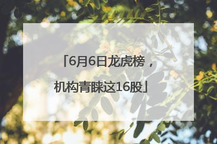 6月6日龙虎榜，机构青睐这16股
