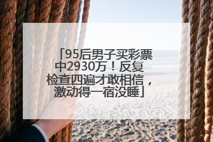 95后男子买彩票中2930万！反复检查四遍才敢相信，激动得一宿没睡